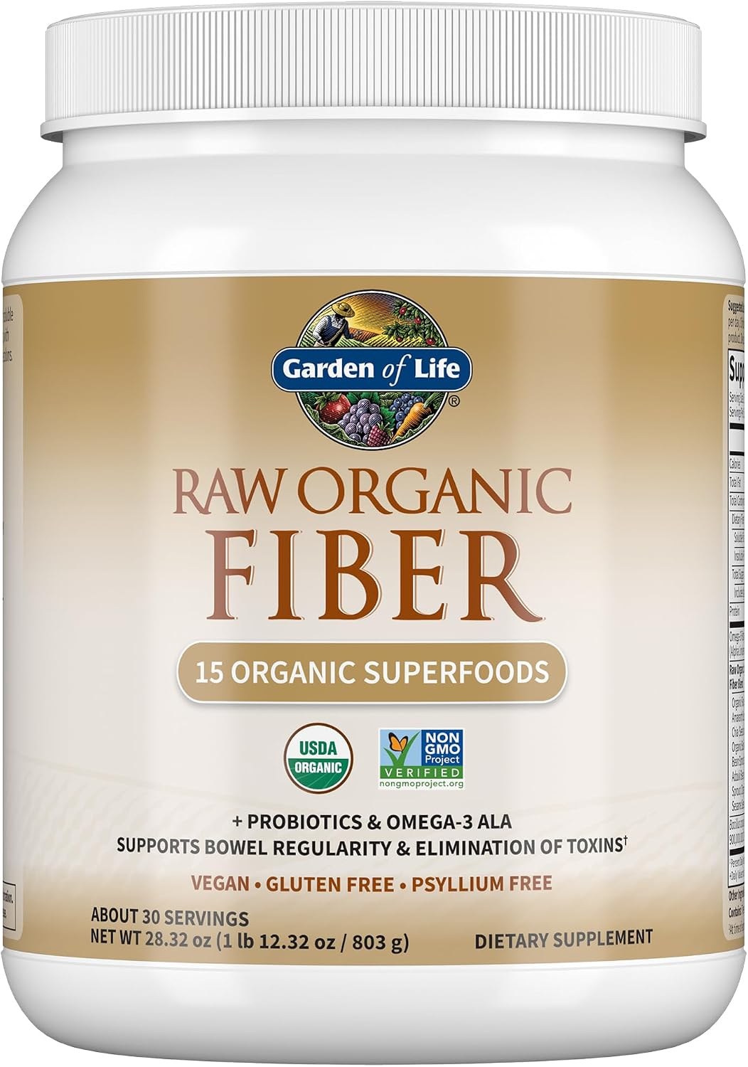 Garden of Life Raw Organic Fiber container