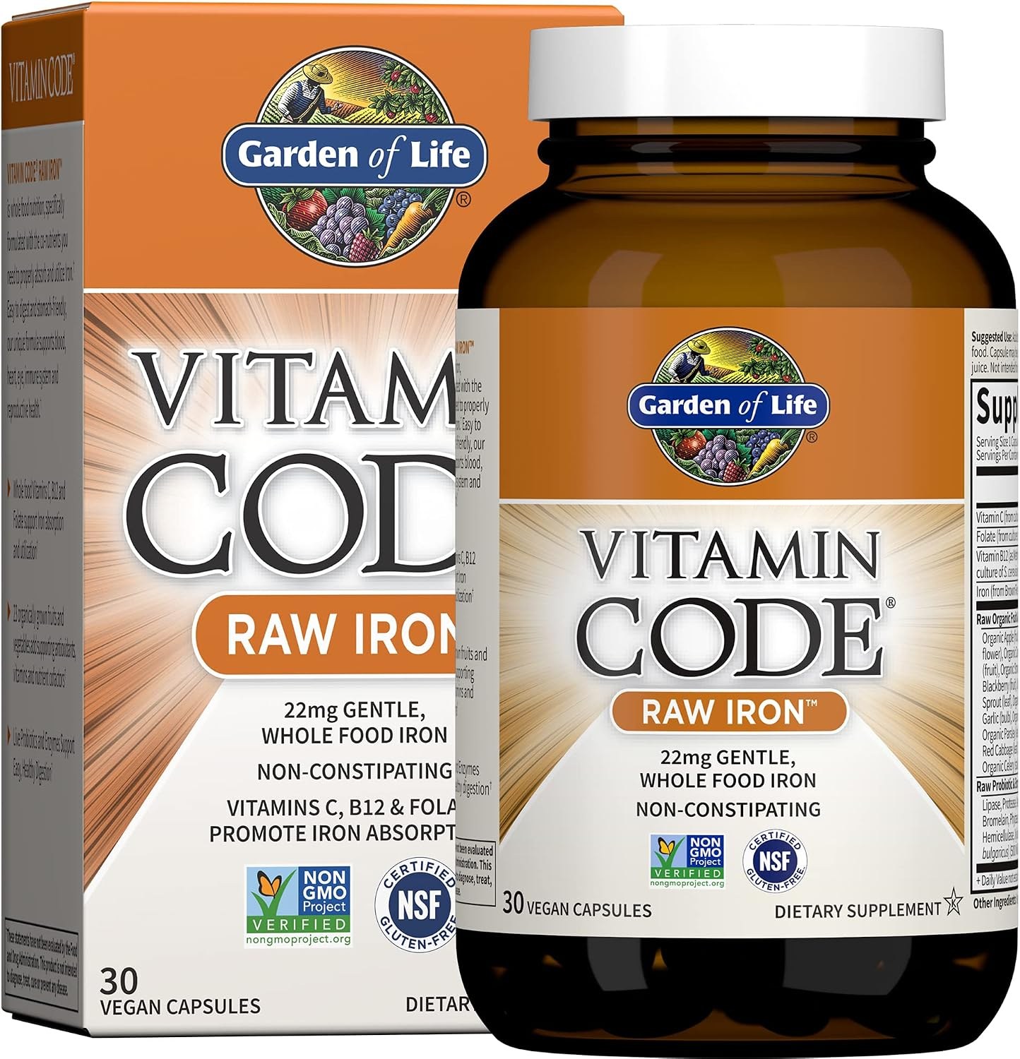 Garden of Life Vitamin Code RAW Iron bottle