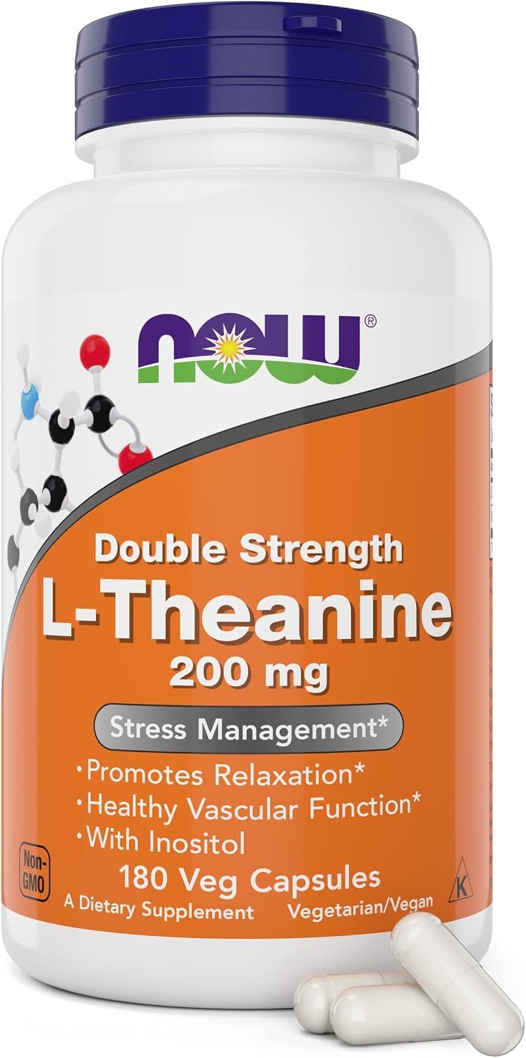 NOW Foods L-Theanine 200 mg bottle