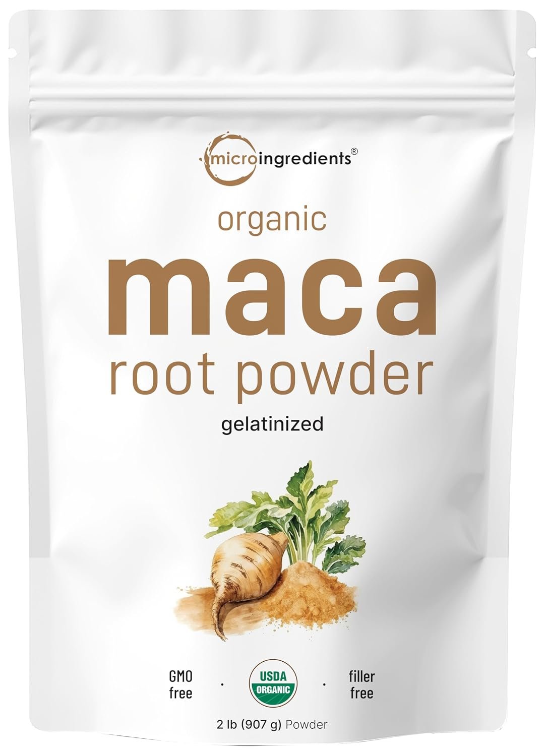 Micro Ingredients Organic Gelatinized Maca Root Powder bag