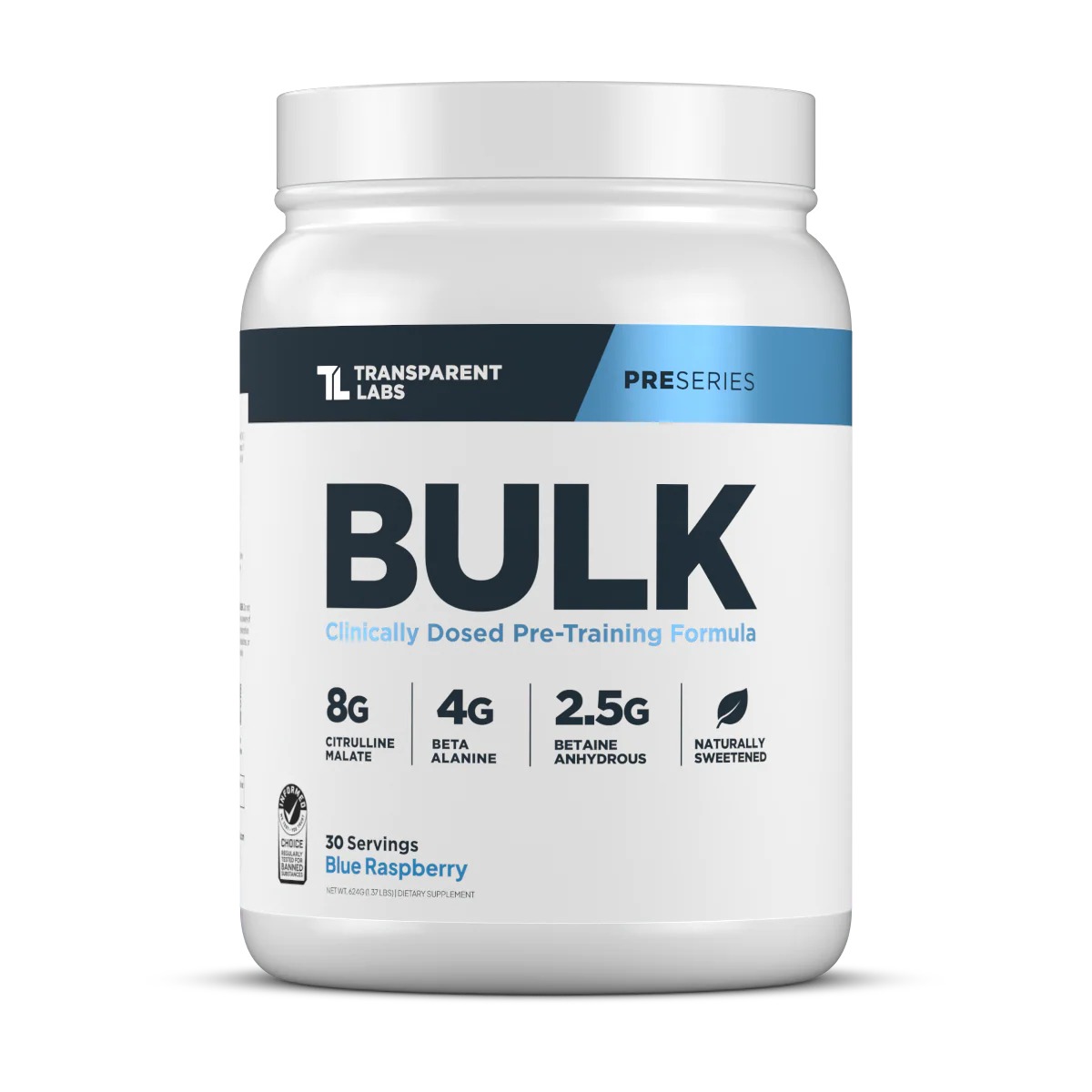 Transparent Labs BULK pre-workout tub