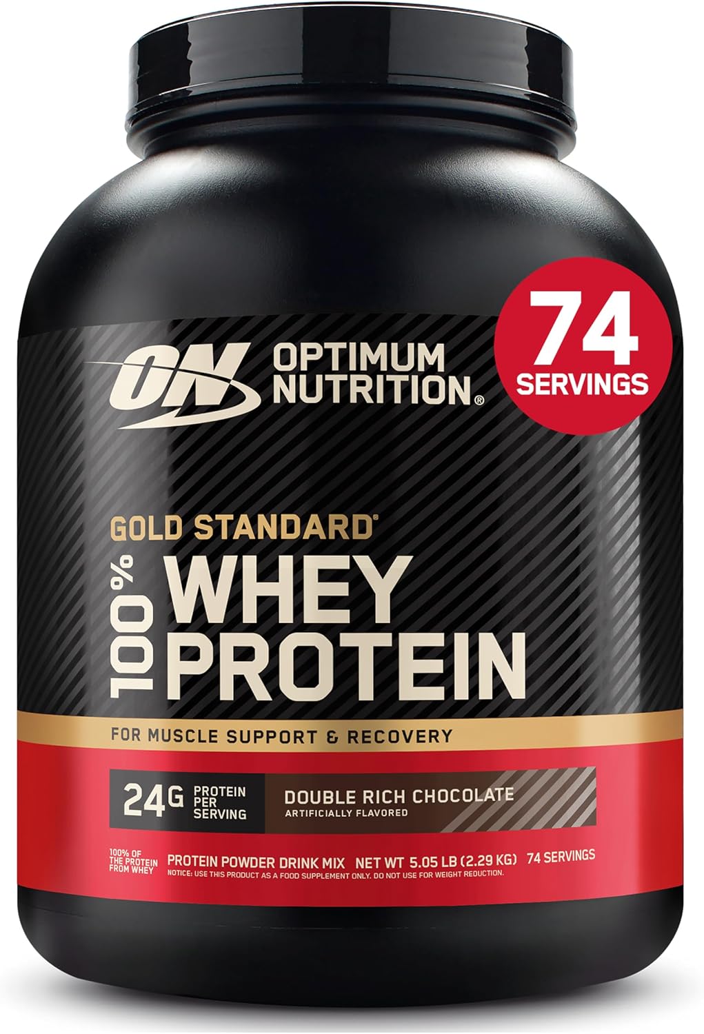 Optimum Nutrition Gold Standard 100% Whey Double Rich Chocolate tub