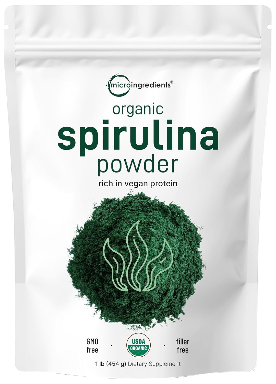 Micro Ingredients Organic Spirulina Powder bag