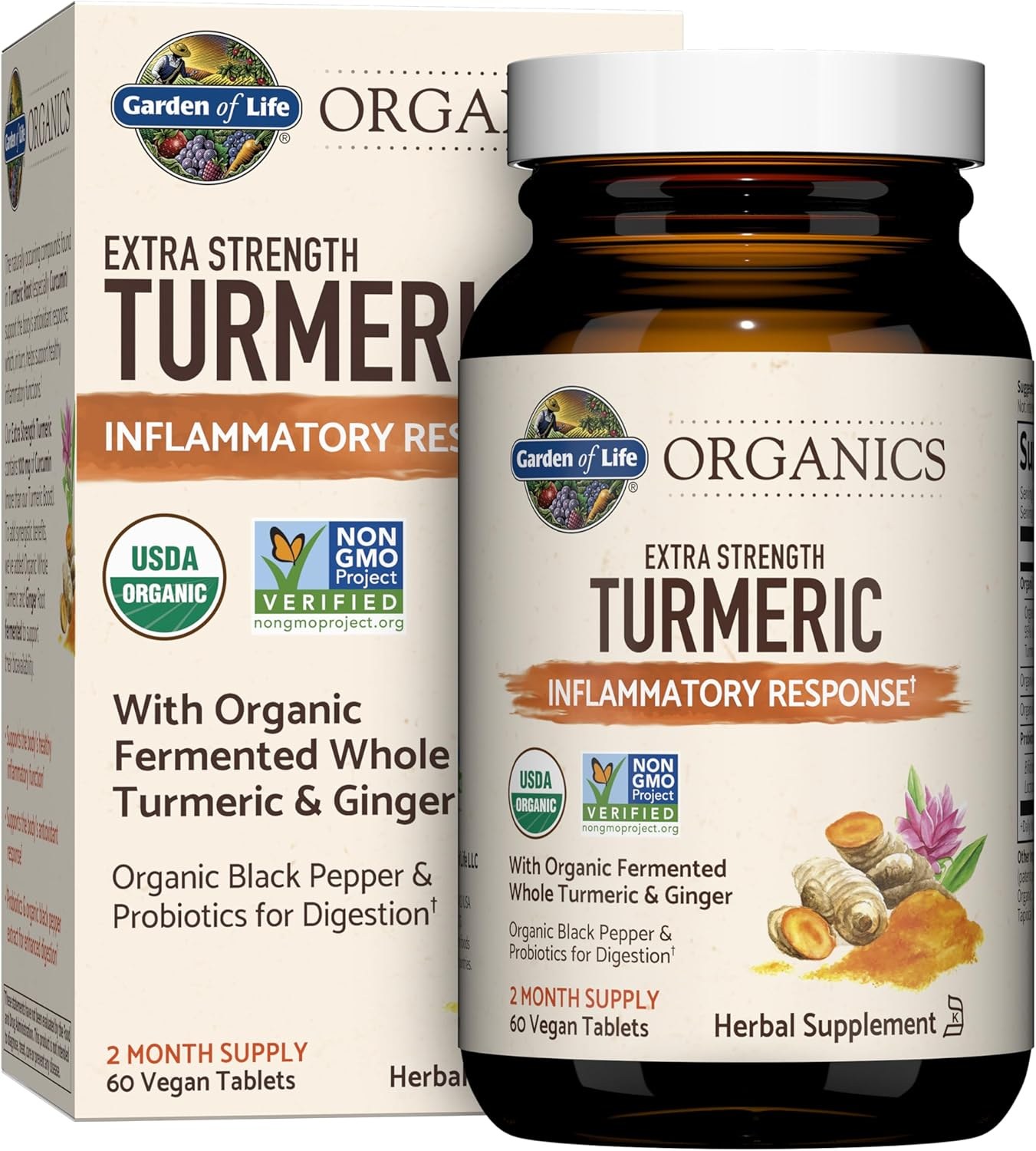 Garden of Life mykind Organics Turmeric box and bottle