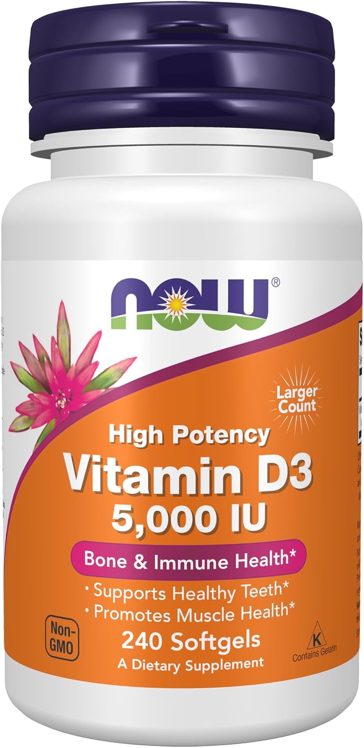 NOW Vitamin D3 5000 IU bottle