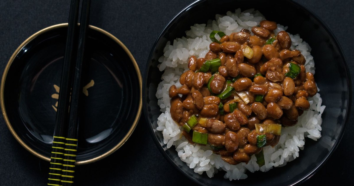 Natto, fermented soybeans, the richest dietary source of vitamin K2